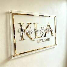 Custom Acrylic Commercial Signage | Acrylic Logo Signage | Welcome Signage | Salon Signage, Custom Acrylic Commercial Logo Signage: Modern Office Decor, Custom 3D Acrylic Logo Signage (Suitable For Door Or Wall), Modern Salon Signage With Stand, Commercial Signage - Multicolor - View 12