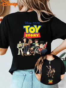 Disney  Toy Story All Characters Group Graphic T-Shirt, Oversized Black TeeCrafted From Soft, Comfortable, And Durable Pure Cotton Fabric, This Round-Neck T-Shirt Is An Ideal Choice For The Spring And Summer Seasons. Suitable For A Wide Range Of Occasions-Including Daily Wear, Shopping, Parties, Travel, And Social Gatherings-It Also Makes For An Exquisite Gift. - màu đen - Xem 1