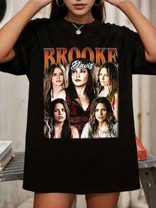 Limited Brooke Davis Shirt, One Tree Hill Vintage Unisex Heavy Cotton Tee - Black - View 6