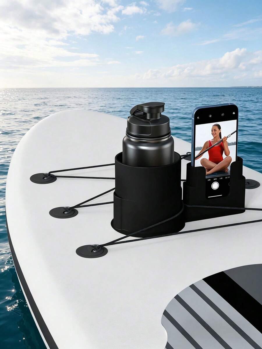 Dudukan Ponsel/Gelas Minuman 2-in-1 untuk Kayak/Papan Selancar, Tali Pengikat Universal Anti Jatuh, Dudukan Ponsel/Gelas Minuman, Rak Penyimpanan Gantung Portabel Tahan Air untuk Aksesori Olahraga Air Luar Ruangan seperti Kano dan Kayak - beraneka warna - View 1
