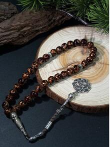 1 chuỗi hạt cầu nguyện 33 hạt, chuỗi hạt cầu nguyện Tasbih Hồi giáo tròn trơn. - Nhiều màu - Xem 8