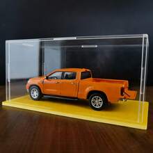 Caja de exhibición transparente extraíble, gabinete de exhibición, vitrina, caja de almacenamiento con base azul/amarilla/blanca, alta transparencia, adecuada para sala de estar, estudio, dormitorio, exhibición de colecciones, autos a escala, coleccionables, decoraciones, manualidades, disponible en diferentes tamaños - Base amarilla - View 2