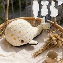 4件裝鯨魚圖案被子模板 DIY 時尚娃娃縫製設計模板 - 可水洗且可重複使用的透明 PET 模板，精確切割，適用於縫製，可愛毛絨娃娃被子指南，有效的手工藝專案工具 - 經典的 - 查看 9