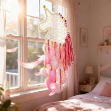 Dream Catchers Horse Shaped Feather Wind Chimes Hanging Ornament For Home Bedroom Living Room Decoration - Yellow - View 2