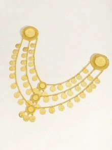 Gold-Tone Coin Tassel Multi-Layer Necklace, Bohemian Vintage Jewelry For Women - Multicolor - View 5