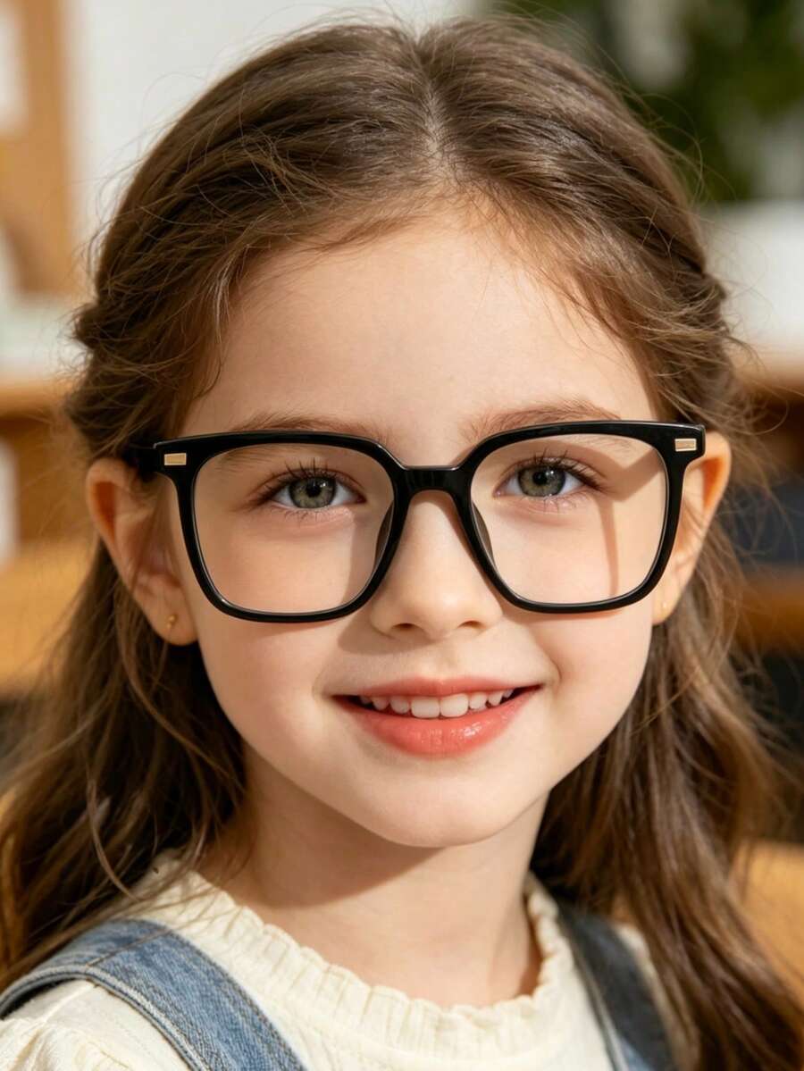 1pc Classic Square Minimalist Glasses, Versatile, Fashionable, Lightweight, Suitable For Daily Commute And School Wear - Multicolor - View 1