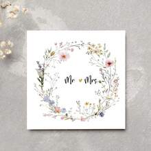 婚礼花卉贺卡、新婚夫妇贺卡、周年纪念贺卡、订婚祝贺卡、结婚礼品卡 - 多色 - 查看 4