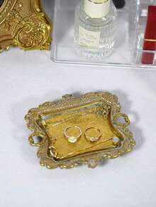 Vintage Gold Jewelry Tray, Rustic Style Ring Dish, Bronze Earring & Necklace Tray, Cute Small Jewelry Dish, Home Decor Gift, Mini Jewelry Display Stand, Gift For Her - Multicolor - View 8