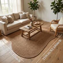 1pc Interesting Area Rug, 1000g/M² Faux Sisal Carpet, Soft & Fluffy, Non-Slip & Washable Floor Mat, Rug For Living Room Bedroom, Decorative Home Decor Carpet - Brown - View 9