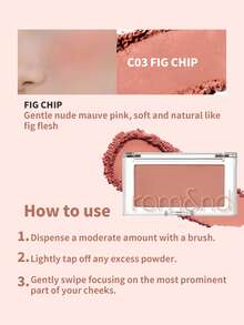 Rom&Nd 溫柔知性腮紅 C03 Fig Slice 1盒 4g，低飽和裸色，透明自然妝感，柔和提亮氣色，適合職場偽素顏低調百搭妝容 - C03 無花果片 - 查看 3