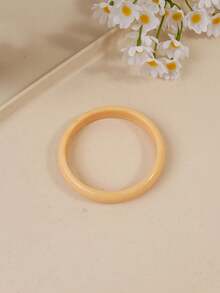 Bộ 4/1 vòng tay tròn kiểu cổ điển tối giản bằng acrylic và nhựa, phù hợp cho nữ giới đeo hàng ngày, có thể đeo chồng lên nhau, là lựa chọn quà tặng hoàn hảo cho các dịp lễ. - Màu trắng đục dày - Xem 10