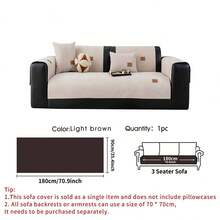 SANMOSPIN 1pc Solid Color Waterproof Sofa Cover, Leather Label Design, Anti-Slip Backing, Pet-Friendly Non-Shedding Sofa Protector, Suitable For Bedroom, Living Room, Office Home Decor, Fits Single, Loveseat, 3-Seater, 4-Seater And Sectional Sofas - Multicolor - View 33