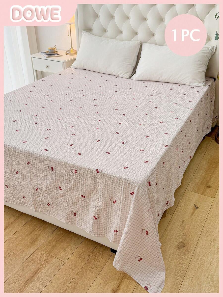 1PC 100% Polyester, Bohemian Style, Textured Crinkle, Embossed Pattern, Lightweight Solid Color Comfortable Breathable Bedroom Decor Bedspread,