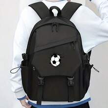1 Football Printed Backpack - Lightweight Backpack With Adjustable Shoulder Straps, Zipper Closure, Large Capacity Main Compartment, Suitable For Travel And Daily Use - Perfect Holiday Gift, Essential For Travel, Fun Design, Sturdy Shoulder Straps - one-size - View 2