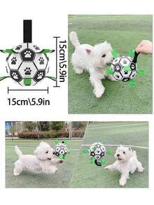 Built-In Mesh Football Interactive Pet Dog Toy Indoor Outdoor Dog Toy Standard Dog Football Suitable For Large Medium Small Dogs - White - View 3