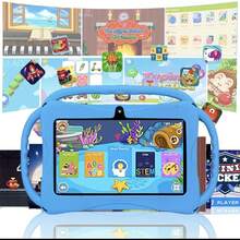 Qetupa 7-Inch Kids Tablet, Android 13 OS, 2GB RAM+32GB ROM, 0.3MP+2MP Camera, 3500mAh Rechargeable Lithium Battery, Supports 2.4G WiFi, Bluetooth, Eye Protection Mode, Parental Control, Pre-Installed Apps And Educational Games (Adapter Not Included) - Blue - View 6