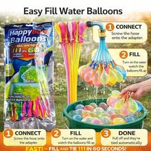 111/1110pcs Water Balloons Quick Fill Water For Pools, Fighting, Water Companions, Water Balloons For Outdoor Family, Friends, Backyard Summer Splash Party Gift - 彩色 - 查看 11