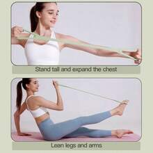 1pc 8-Shaped Silicone Resistance Band, Elastic Shoulder Stretcher With Non-Slip Handles, Odorless High Elasticity Yoga Strap For Home Workout To Improve Rounded Shoulders, Slim Arms, Chest Expansion - Multicolor - View 5