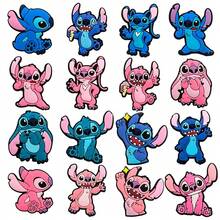 Bộ 16 phụ kiện trang trí giày Stitch & Angel, phụ kiện trang trí giày bằng nhựa PVC Lilo & Stitch, phụ kiện trang trí giày hoạt hình dễ thương cho guốc, phụ kiện trang trí giày tự làm có thể tháo rời dành cho trẻ em và người lớn, hoàn hảo cho quà tặng và quà lưu niệm trong các bữa tiệc. - Hoa giày khâu nhiều màu - Xem 2