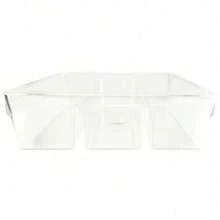 Plastic 3-Compartment Drawer Organizer Multi-Use Storage Tray Clear 1 Count For Kitchen Office Bathroom Bedroom Home Organization 13.625 X 11.5 In - Single - View 6