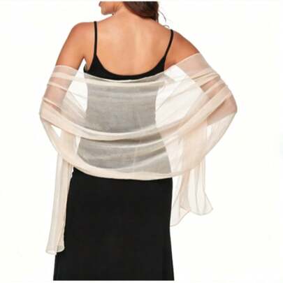Khăn choàng voan chiffon dành cho nữ, khăn choàng cưới mềm mại, thanh lịch, màu trơn, khăn choàng nhẹ cho khách dự đám cưới, khăn choàng cho phù dâu.