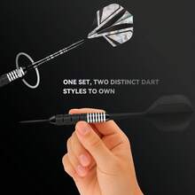HUANQU Conjunto de Dardos Rígidos de 150mm, Dardos de 23g, Conjunto de 6 Dardos Profissionais (Incluindo 6 Voos de Dardo Sobressalentes + 6 Hastes de Dardo de Alumínio + 1 Caixa de Armazenamento), Anti-Queda de Alta Qualidade e Precisão, Presente Corporativo, Adequado para Jogos Competitivos + Entretenimento Familiar, Presente para o Dia dos Namorados/Páscoa/Dia dos Pais/Volta às Aulas - Multicolorido - Visão 6