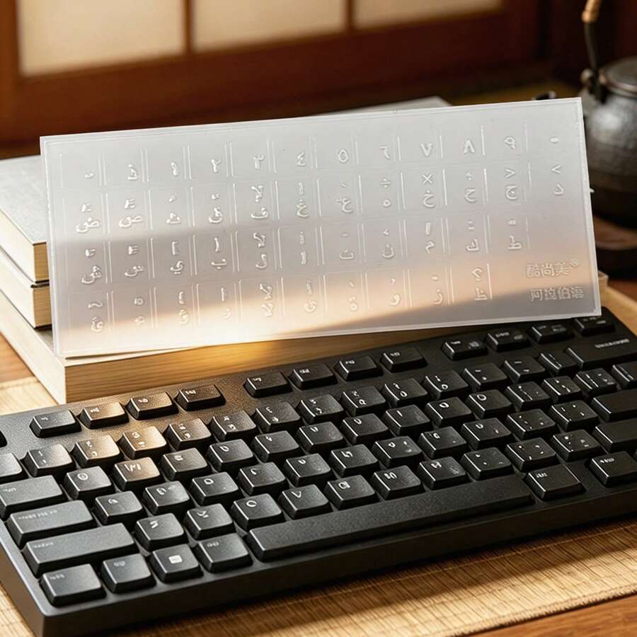 阿拉伯语键盘贴纸,可移除字母贴纸,适用于笔记本电脑/台式机/机械键盘,易于粘贴,印刷清晰,办公电脑配件 - 查看 1