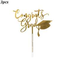 1pc/3pcs/5pcs Acrylic Graduation Cake Topper, Suitable For University Graduation Celebration Cake Decor - Multicolor - View 11
