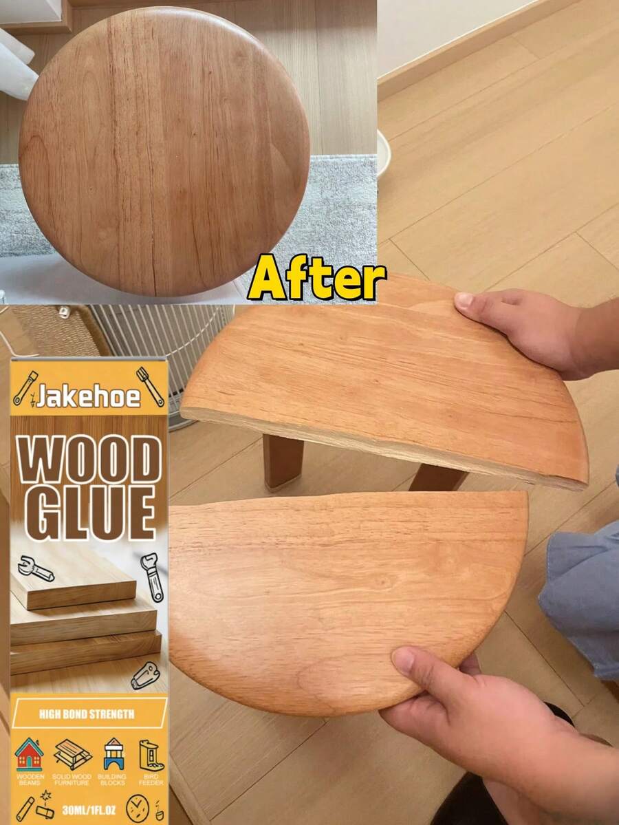 1 pieza/30ml Pegamento para carpintería, 1 pieza/50ml Adhesivo multiusos adecuado para madera maciza, paneles de madera, artesanía de madera y otros materiales. Fuerte unión, durable después de la reparación/unión, curado rápido, de larga duración e impermeable, adecuado para productos de madera diarios, también puede reparar/unir artículos dañados hechos de plástico, metal, acrílico, piedra, etc.