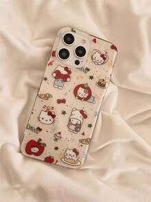 Ốp lưng điện thoại Sanrio Splatter Cake Cartoon Graffiti Hello Kitty tương thích với Apple 16, ốp bảo vệ hai lớp dễ thương tương thích với iPhone 17/15 Pro Max, 14 Pro Max mới, ốp lưng cứng chống sốc nền trắng. - Nhiều màu - Xem 2