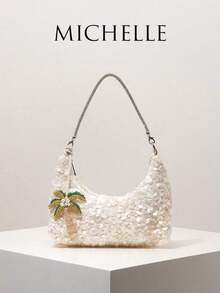 Sequin Shoulder Bag, Bag Accessories, Women's Handbag, Sequin Bag, Evening Dress, Dance Party Bag And Accessories, Wedding Supplies, Elegant Women's Wallet, Women's, Valentine's Day (Random Pattern) - 粉紅色 4 - 查看 9