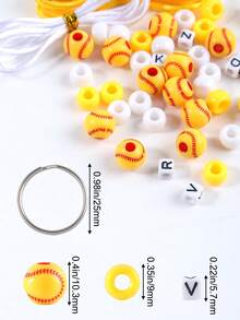 Perlen zum Basteln, Perlen-Schlüsselanhänger-Set, Schmuckherstellungs-Zubehör, Buchstabenperlen Sportgeschenk DIY-Schmuck Rucksack-Accessoires - DIY-Schlüsselanhänger-Bastelset - Übersicht 4
