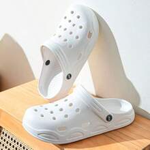 New Summer Unisex Hollow Sandals, Non-Slip Thick Sole Closed-Toe Beach Slippers, Comfortable Outdoor Slides, Suitable For Men And Women - White - View 4