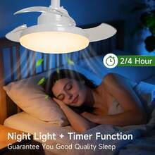 30W Remote Control LED Ceiling Fan Light, AC85-265V Dimmable Adjustable Speed Quiet Ceiling Fan Lamp For Bedroom, Living Room, Dining Room, Home Lighting - E27 Lamp Holder Fan Light - View 8