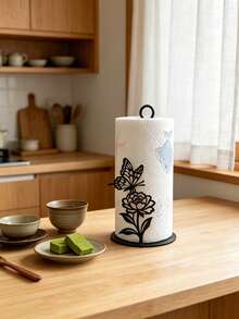 1pc Butterfly & Flower Inspired Kitchen Paper Towel Holder, Combining Elegant Design And Functionality, A Fashionable Accent For Any Kitchen - Multicolor - View 4
