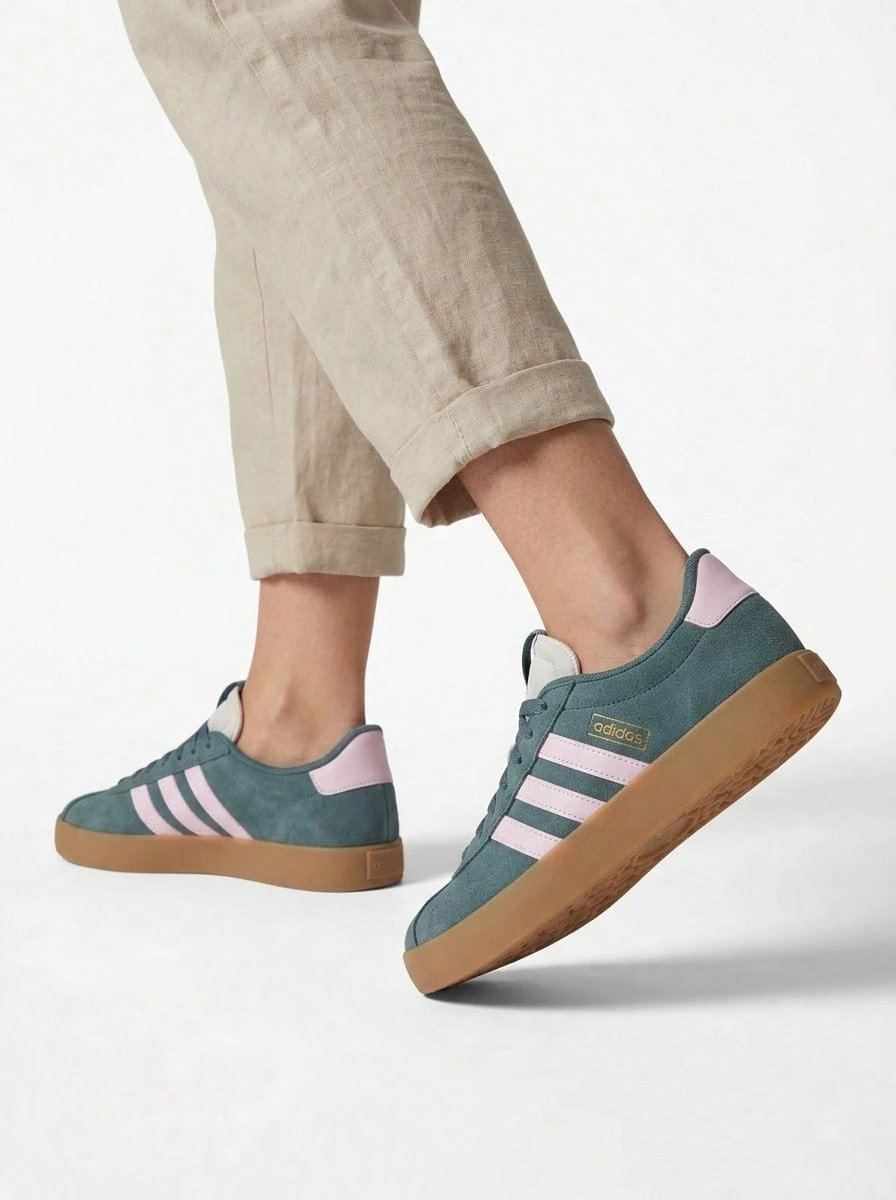 VL COURT 3.0 WOMEN  SNEAKERS CADET BLUE JR0955 - PrelovedTeal/ClearPink/GoldMetallic - View 1