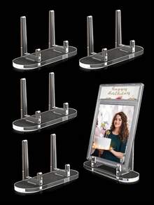 3pcs/2pcs/1pc Upgraded Acrylic Card Display Stand, Card Storage Display Rack And Coin Display Stand, Single Badge Storage Rack, Acrylic Commemorative Coin Ribbon Transparent Peripheral Sign Holder, Transparent Plastic Desktop Stand, Also Suitable For Displaying Magnetic Cards, Challenge Medals, Baseball Cards, Collectible Cards, Sports Cards And For Trade Shows - Transparent - View 3