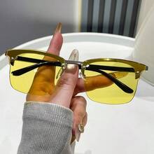 Kính thời trang gọng lửng nửa vành kiểu cổ điển mới, kính mắt thời trang retro dành cho nam giới. - Nhiều màu - Xem 19