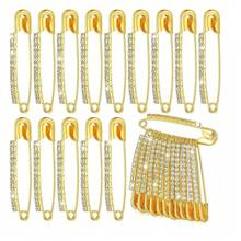 4/10/12pcs Of Large Safety Rhinestone Brooches, Easy Style Decorative Pins For Garments, Skirts, Sweaters, Scarves, Lapels, Hats, And Additions - Multicolor - View 8