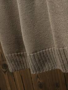 Plus Size Women Sleeveless Knit Vest, Side Button Loose Mid-Length Layering Tank Top Spring - Camel - View 9