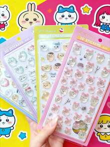 Cute Cartoon-Shaped Cute And Transparent Three-Dimensional Solid Crystal Relief Glue Sticker For Cute And Soft And Cuddly Handbook Decoration. - Multicolor - View 9