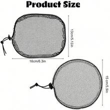 Black Weaving Net Cap Elastic Drawstring Ponytail Hair Net For Making Afro Puff Hair Bun Wig Making Tools ( Round, Square) - View 2