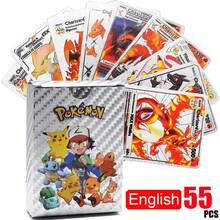 Bộ sưu tập thẻ Pokemon Gold & Black 55 lá hoàn toàn mới! Thẻ huấn luyện viên chiến đấu hiếm Vmax GX Charizard và Mewtwo - Hộp thẻ sưu tầm, đồ chơi và quà tặng hoàn hảo cho người hâm mộ Pokemon! - Nhiều màu - Xem 12