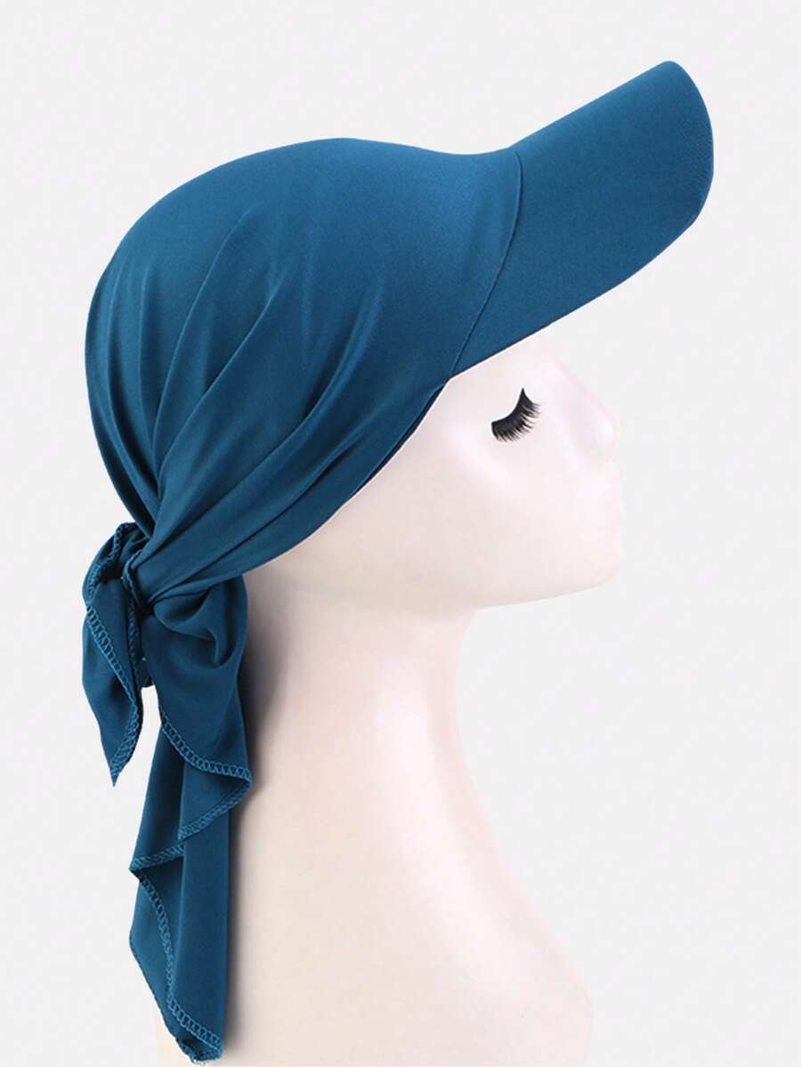 1pc Women's Visor Scarf Hat, Tie-Up Baseball Cap, Ribbon Sun Hat, Suitable For Daily Use,Beach,Travel