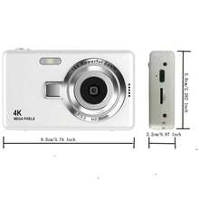 4K 50MP Vlog Camera With 16X Optical Zoom, Image Stabilization, Compact Point-And-Shoot Digital Camera Suitable For Teens, Adults And Beginners, Home Photography, Includes Gift Card Reader (White) - White Q12-sticker+Card Reader - View 4