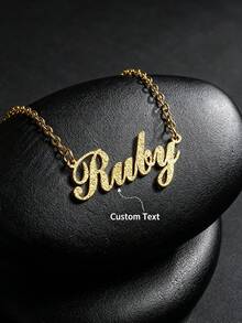 Kalung Huruf Kustom yang Modis, Serbaguna, Elegan, dan Dapat Disesuaikan, Hadiah untuk Teman, Kekasih, Keluarga, Ulang Tahun, Pemakaian Sehari-hari, Hari Jadi, Pesta, Hari Libur - Lapisan emas - View 2