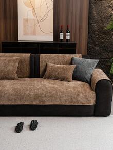 1 buah Bantal Sofa Chenille Warna Polos, Sarung Sofa Gaya Minimalis Chic, Pelindung Sofa Anti Selip dan Anti Goresan Kucing, Dekorasi Rumah Cocok Untuk Sofa 1/2/3/4 Dudukan, Sepanjang Musim - Coklat - View 5