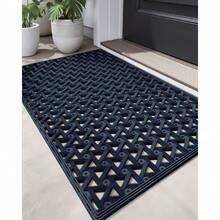 Front Door Mat Outside Entrance Rubber Welcome Floor Mats, Doormat Heavy Duty Non Slip, Dirt Trapper Waterproof Exterior Entry Mats For Patio Entryway Drainage,Home Decor - 藍色 - 查看 9