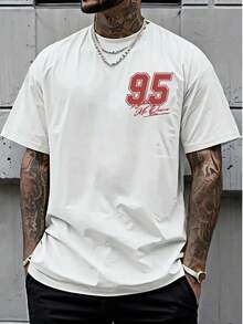 Disney A Men'S T-Shirt Featuring Lightning Mcqueen From 'Cars' With Prints On The Front And Back. This Casual Round-Neck Tee Is Comfortable And Suitable For Both For Sports And Everyday Wear. It'S A Great Gift Option And A Must-Have For Easter Parti - 白色 - 查看 3