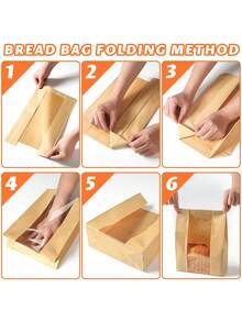 1/20/30pcs Home-Made Bread Bags, Sourdough Paper Bags With Window, Large Baking Bags For Storing Cookies And Snacks, With Cute Sealing Stickers - Multicolor - View 7